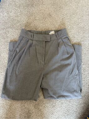 H&M Office Gray Tailored High-Waist Dress Pants